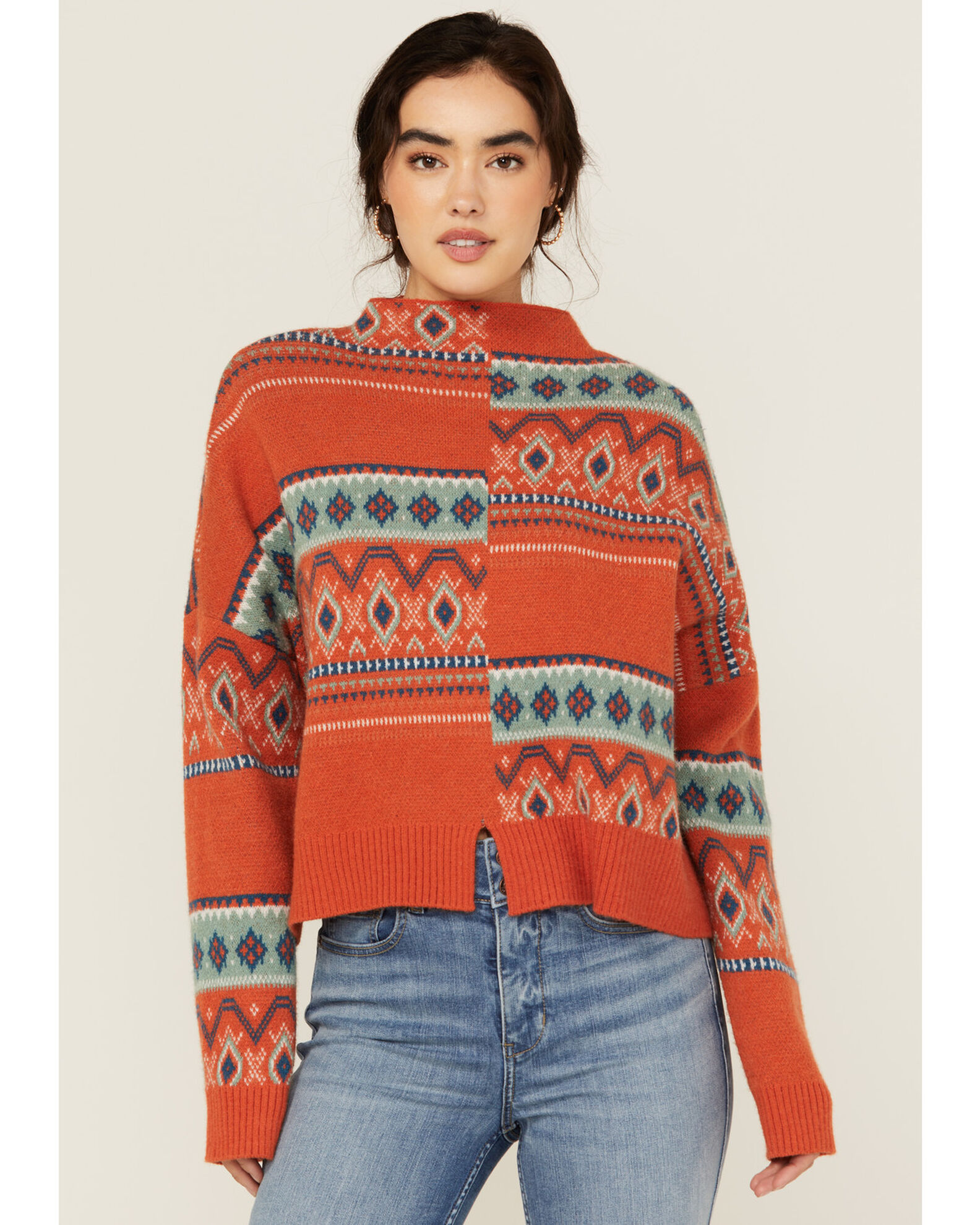 Rust pullover sweater store