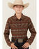 Image #1 - Cody James Boys' Resource Southwestern Print Long Sleeve Snap Flannel Shirt, Rust Copper, hi-res