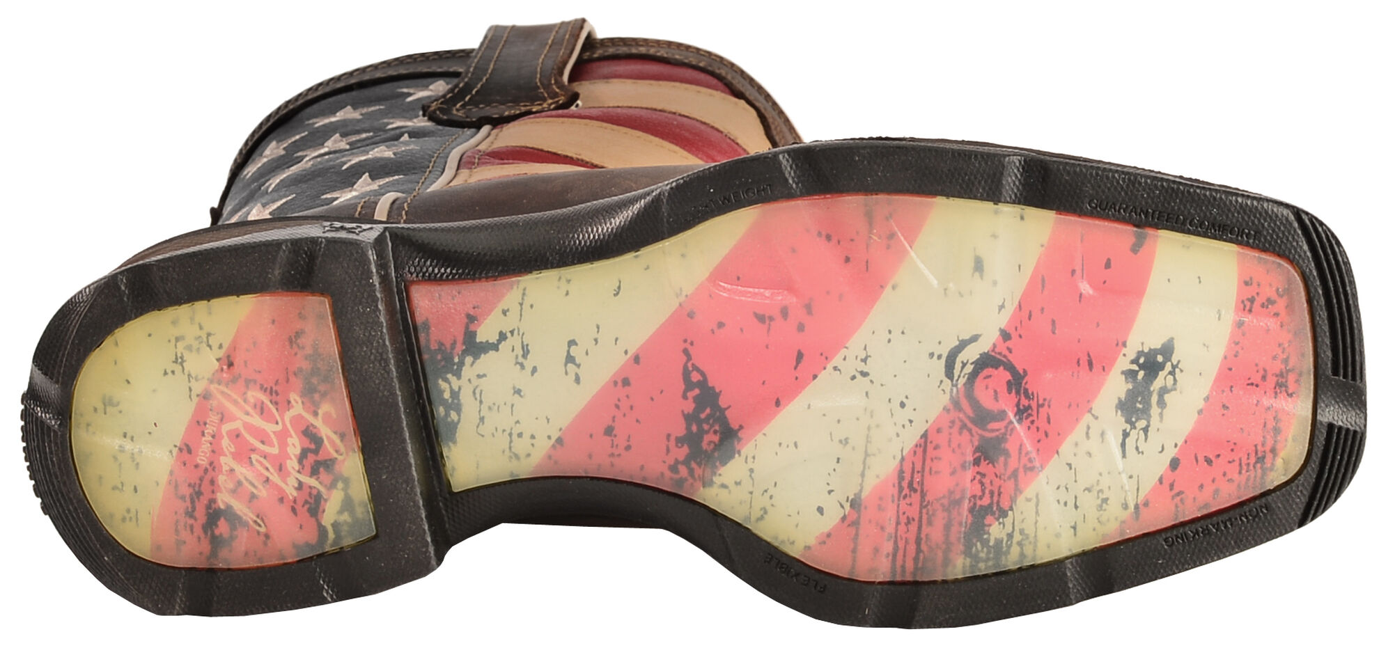 Image #5 - Durango Lady Rebel American Flag Western Performance Boots - Broad Square Toe, Brown, hi-res