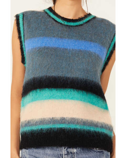 Image #3 - Molly Bracken Women's Striped Sleeveless Sweater Vest , Green, hi-res