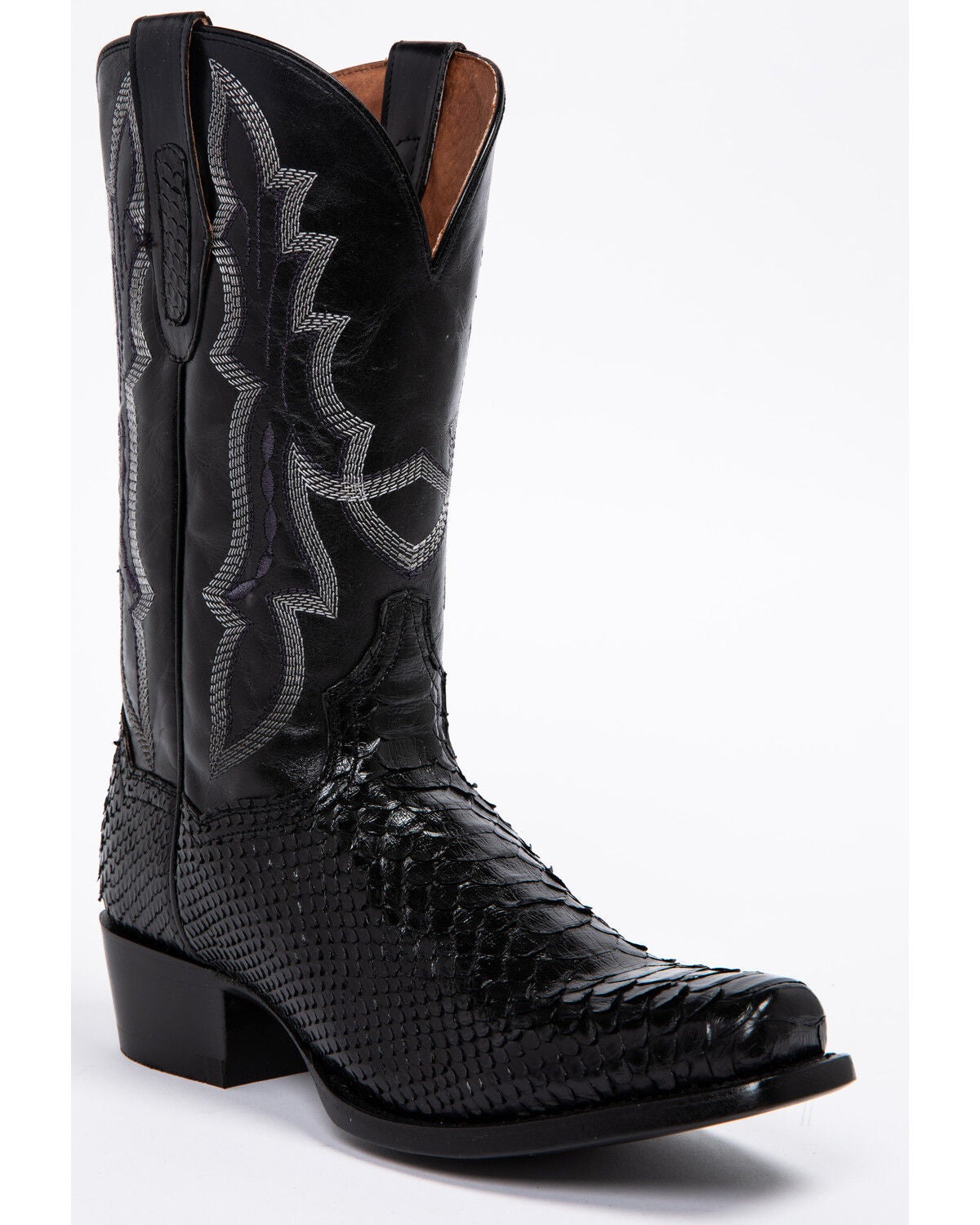 mens black snakeskin cowboy boots