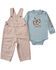 Image #1 - Carhartt Infant Boys' Dog Long Sleeve Onesie and Overall Set - 2 Piece, Multi, hi-res