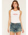 Image #1 - Los Sundays Women's Tequila & Country Graphic Tank Top, White, hi-res