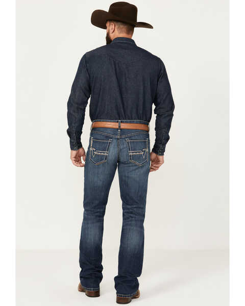 Image #3 - Cinch Men's Ian Dark Wash Slim Bootcut Performance Stretch Denim Jeans, Indigo, hi-res
