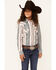 Image #1 - Cruel Girl Girls' Medallion Stripe Long Sleeve Snap Western Shirt , Pink, hi-res