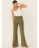 Image #1 - Lee Women's Olive Corduroy High Rise Flare Jeans, Olive, hi-res