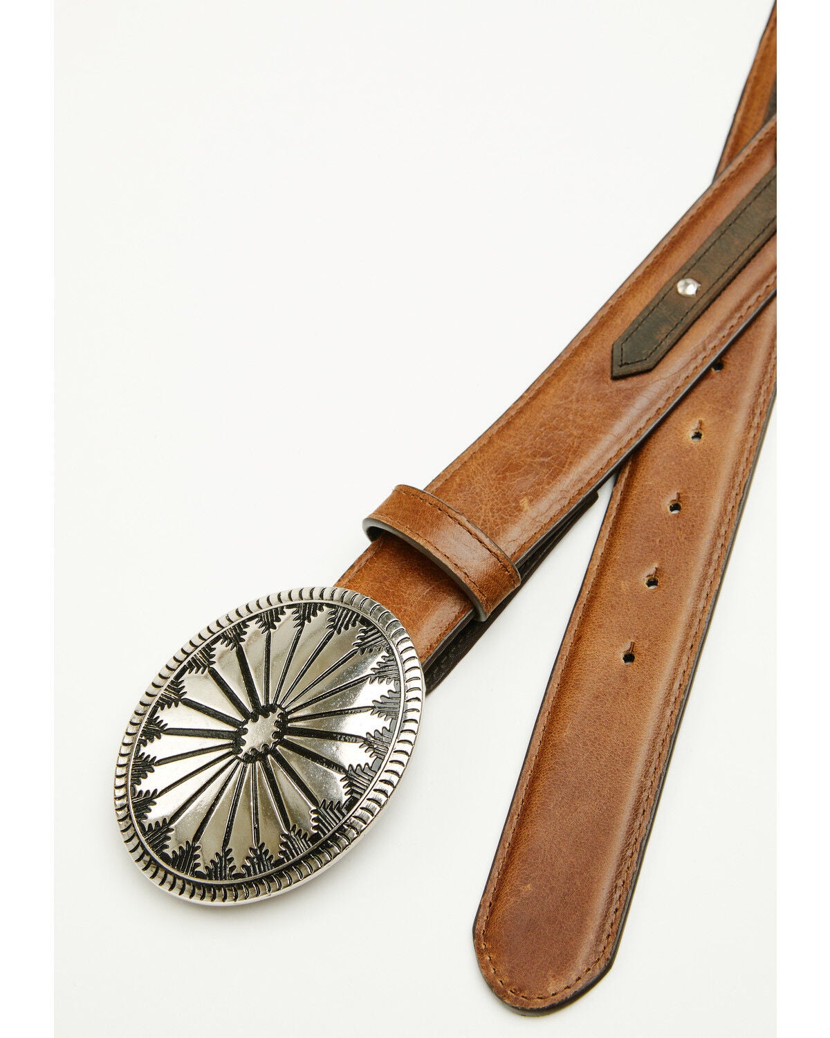 Image #3 - Idyllwind Women's Highland Two-Toned Medallion Belt, Brown, hi-res