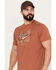 Brothers & Sons Men's Bear Spray Short Sleeve Graphic T-Shirt, Rust Copper, hi-res