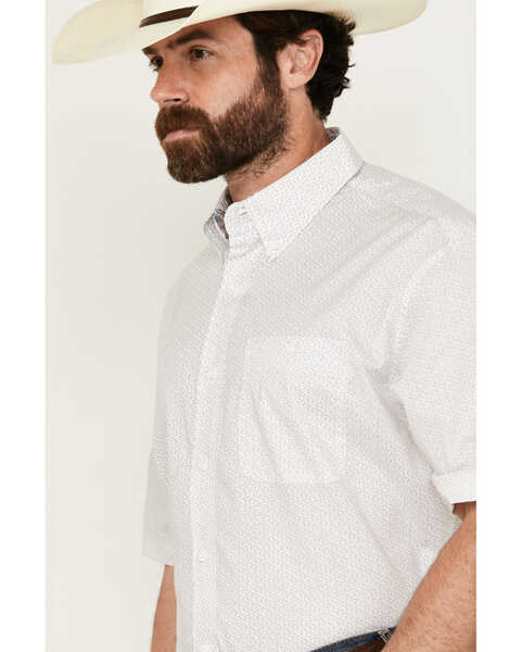 Image #2 - George Strait by Wrangler Men's Geo Print Short Sleeve Button-Down Western Shirt, White, hi-res