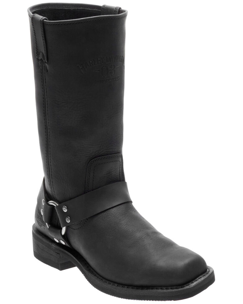 Harley Davidson Men's Bowden Moto Boots - Square Toe, Black, hi-res