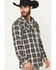 Image #2 - Moonshine Spirit&reg; Men's Viper Dobby Plaid Print Long Sleeve Snap Western Shirt, Black, hi-res