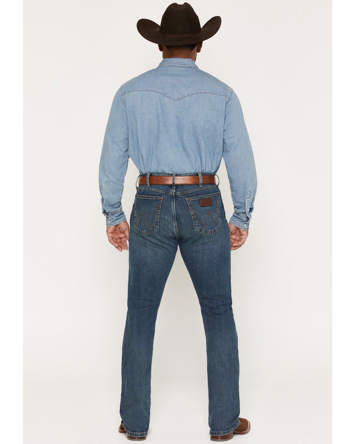 Image #3 - Wrangler Men's Retro 77MWZ Dark Wash Slim Bootcut Stretch Denim Jeans, Dark Wash, hi-res