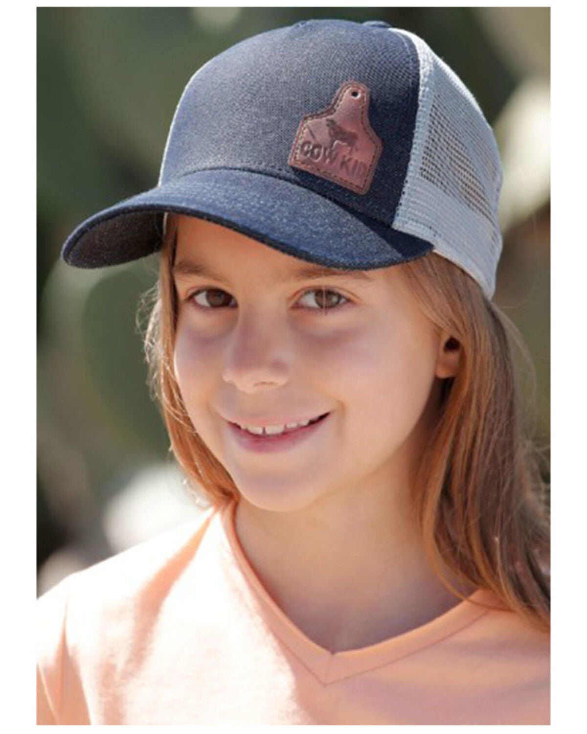 Cruel Girl Girls' Cow Kid Ball Cap, Indigo, hi-res