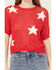 Image #3 - Rock & Roll Denim Women's Star Short Sleeve Sweater Tee, Red, hi-res