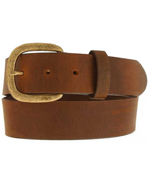 Image #1 - Justin Men's Basic Leather Work Belt - Reg & Big, Bark, hi-res