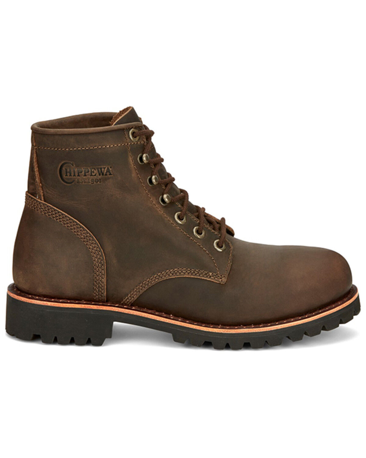Image #2 - Chippewa Men's Wood Classic 2.0 6" Lace-Up Work Boots - Steel Toe, Bark, hi-res