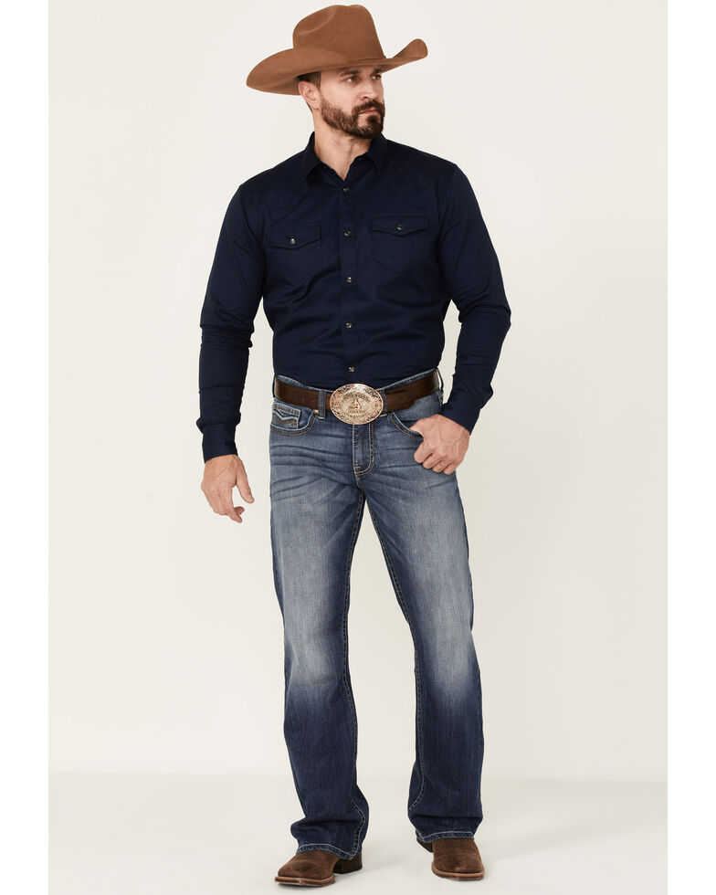 Cody James Men's Chute Fighter Medium Wash Stretch Slim Bootcut Jeans , Blue, hi-res