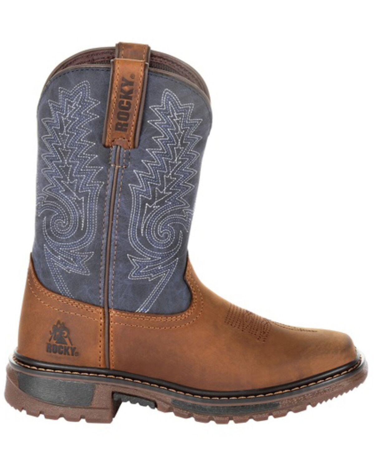 Image #2 - Rocky Boys' Ride FLX Western Boots - Square Toe, Brown, hi-res