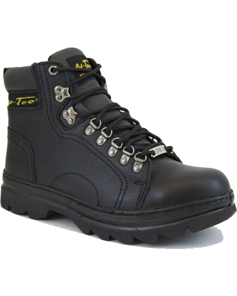 Ad Tec Men's 6" Lace Up Hiker Boots - Steel Toe, Black, hi-res