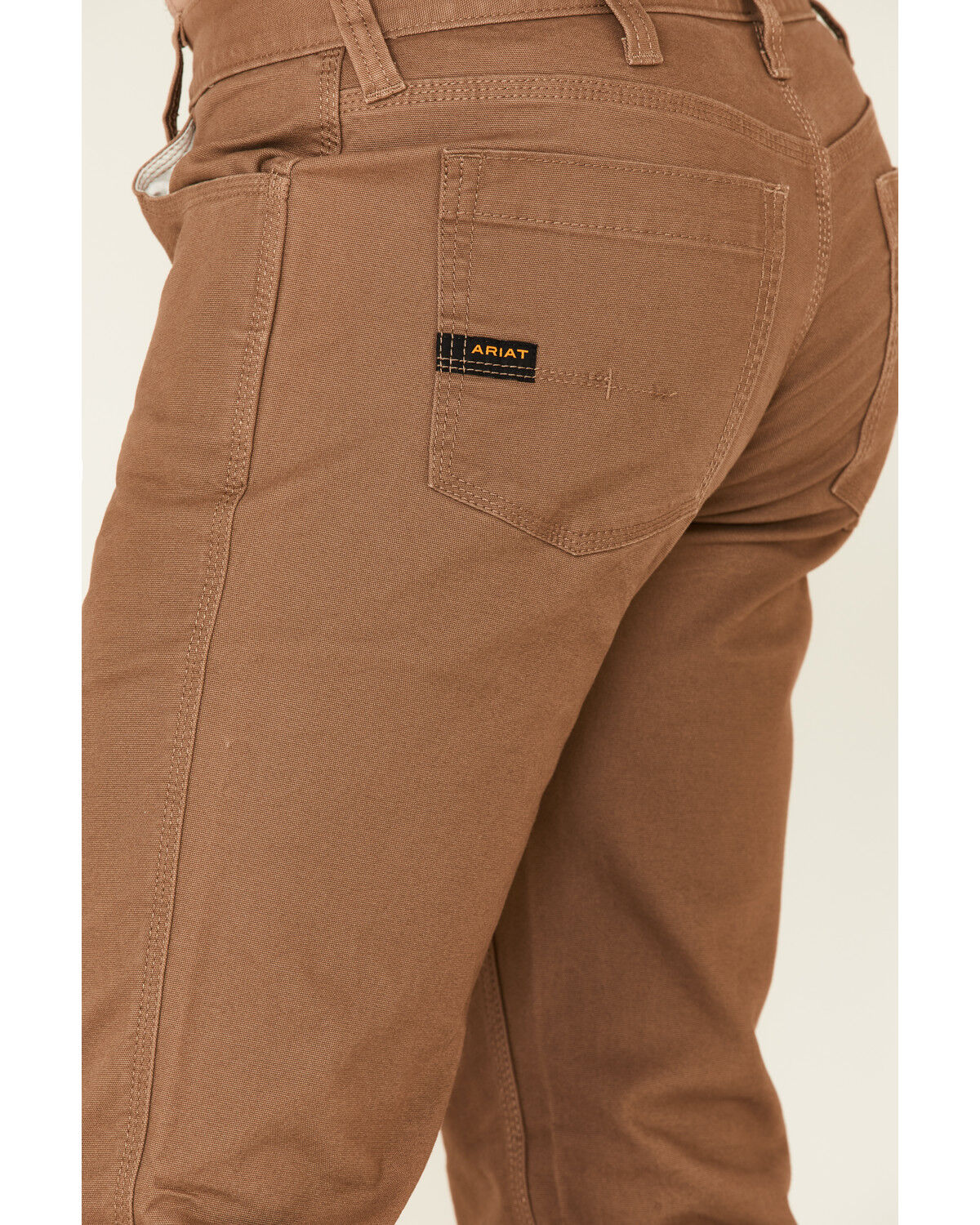 Image #4 - Ariat Men's Field Khaki Rebar M7 Durastretch Made Tough Double Front Straight Leg Work Pants, Beige/khaki, hi-res