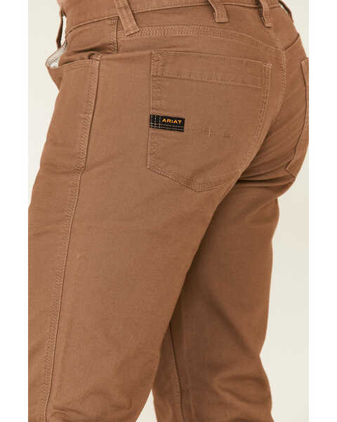 Ariat Men's Field Khaki Rebar M7 Durastretch Made Tough Double Front Straight Leg Work Pants , Beige/khaki, hi-res