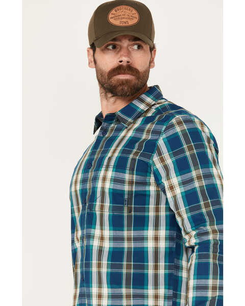 Image #2 - Brothers and Sons Men's Aransas Plaid Print Long Sleeve Button Down Western Shirt, Hunter Green, hi-res