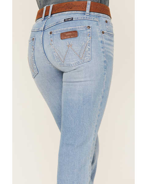 Image #4 - Wrangler Retro Women's Light Wash Mid Rise Hallie Trouser Jeans, Blue, hi-res