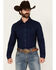 Image #1 - Wrangler Retro Men's Printed Long Sleeve Snap Western Shirt - Tall, Navy, hi-res
