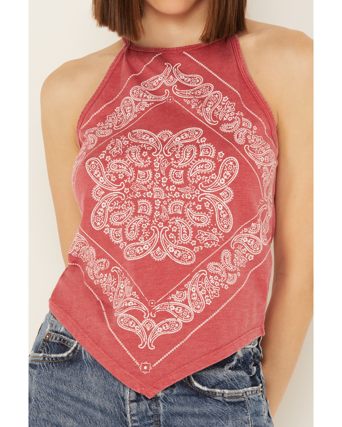 Image #3 - Rock & Roll Denim Women's Bandana Print Sleeveless Tank, Red, hi-res