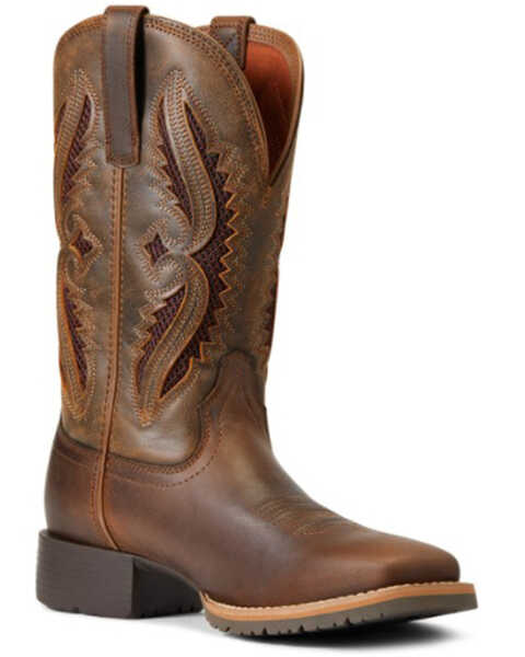 Ariat Women's Hybrid Rancher VentTEK Western Boots - Broad Square Toe, Brown, hi-res