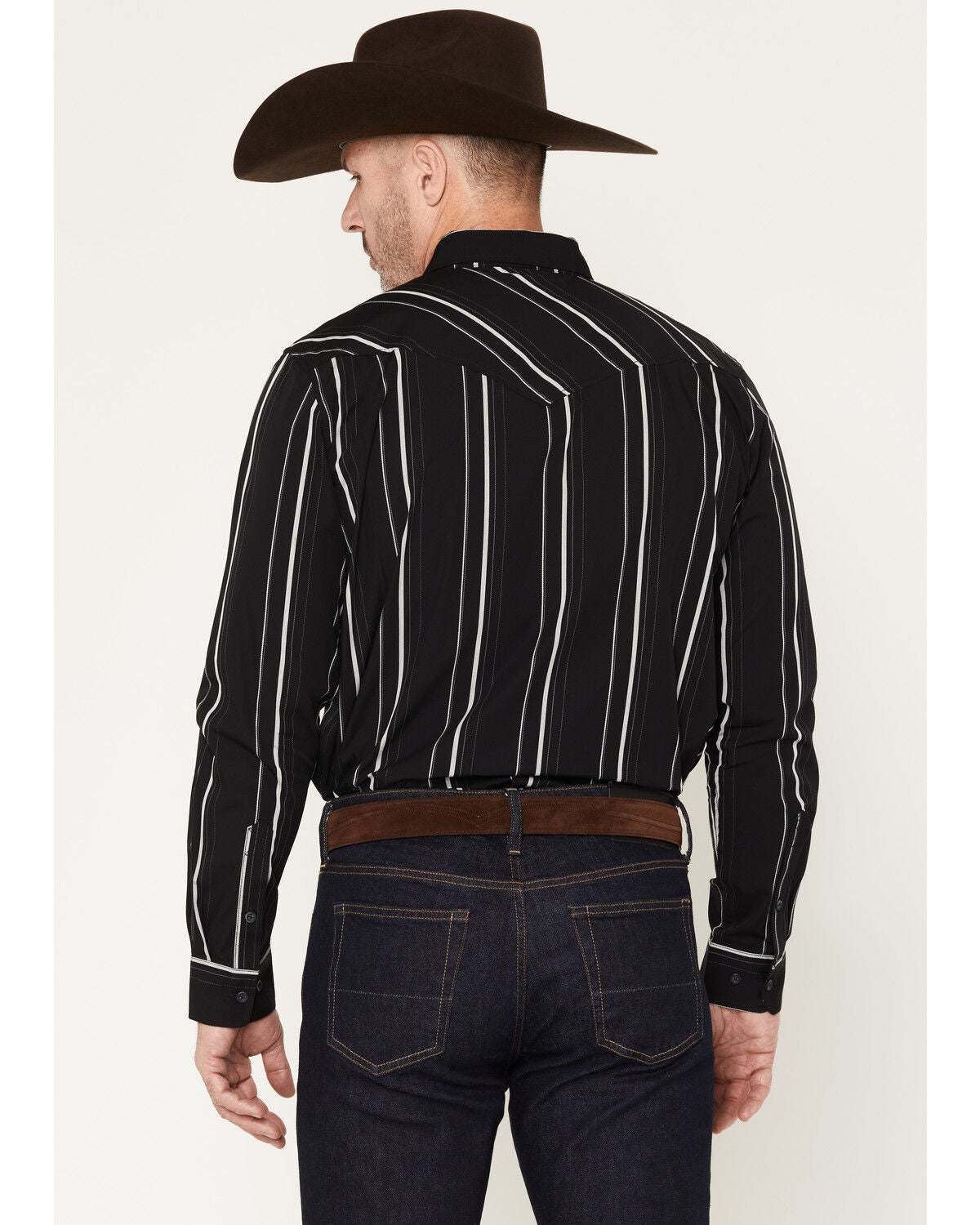 Image #4 - Cody James Black 1978&reg; Men's Elm Striped Long Sleeve Button-Down Western Shirt, Black, hi-res