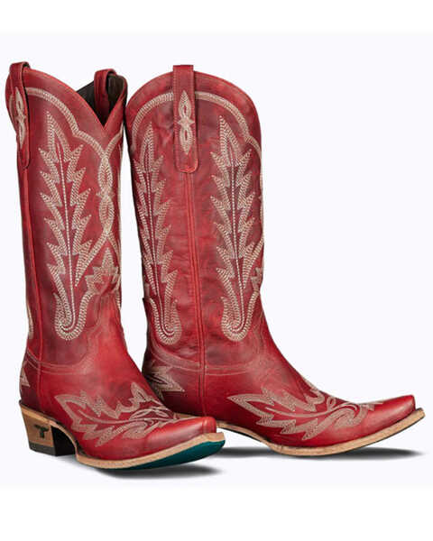 Lane Women's Lexington Western Boots - Snip Toe, Ruby, hi-res