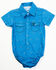 Image #1 - Cowboy Hardware Infant Boys' Steerhead Print Long Sleeve Snap Onesie , Blue, hi-res