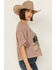 Image #2 - Cleo + Wolf Women's Adrian Boxy Cropped Graphic Tee, Bark, hi-res