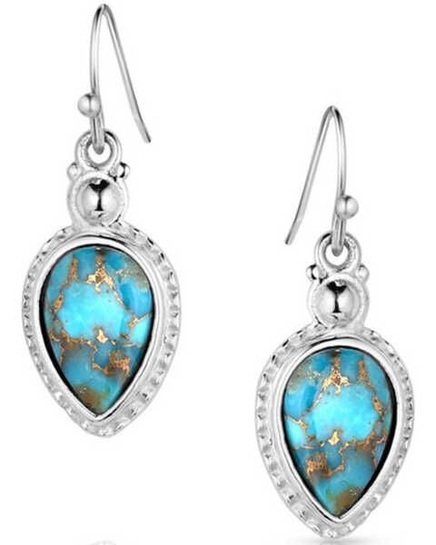 Montana Silversmiths Women's Expression of the West Turquoise Earrings , Silver, hi-res