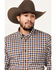 Image #2 - Cody James Men's Hound Dog Plaid Print Long Sleeve Button-Down Western Shirt - Tall, Chocolate, hi-res