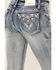Grace in LA Women's Light Wash Mid Rise Floral Motif Pocket Bootcut Jeans , Light Wash, hi-res