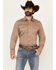 Image #1 - Wrangler Retro Men's Solid Long Sleeve Snap Western Shirt - Tall, Taupe, hi-res