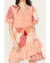 Miss Me Women's Floral Short Sleeve Mini Dress, Orange, hi-res