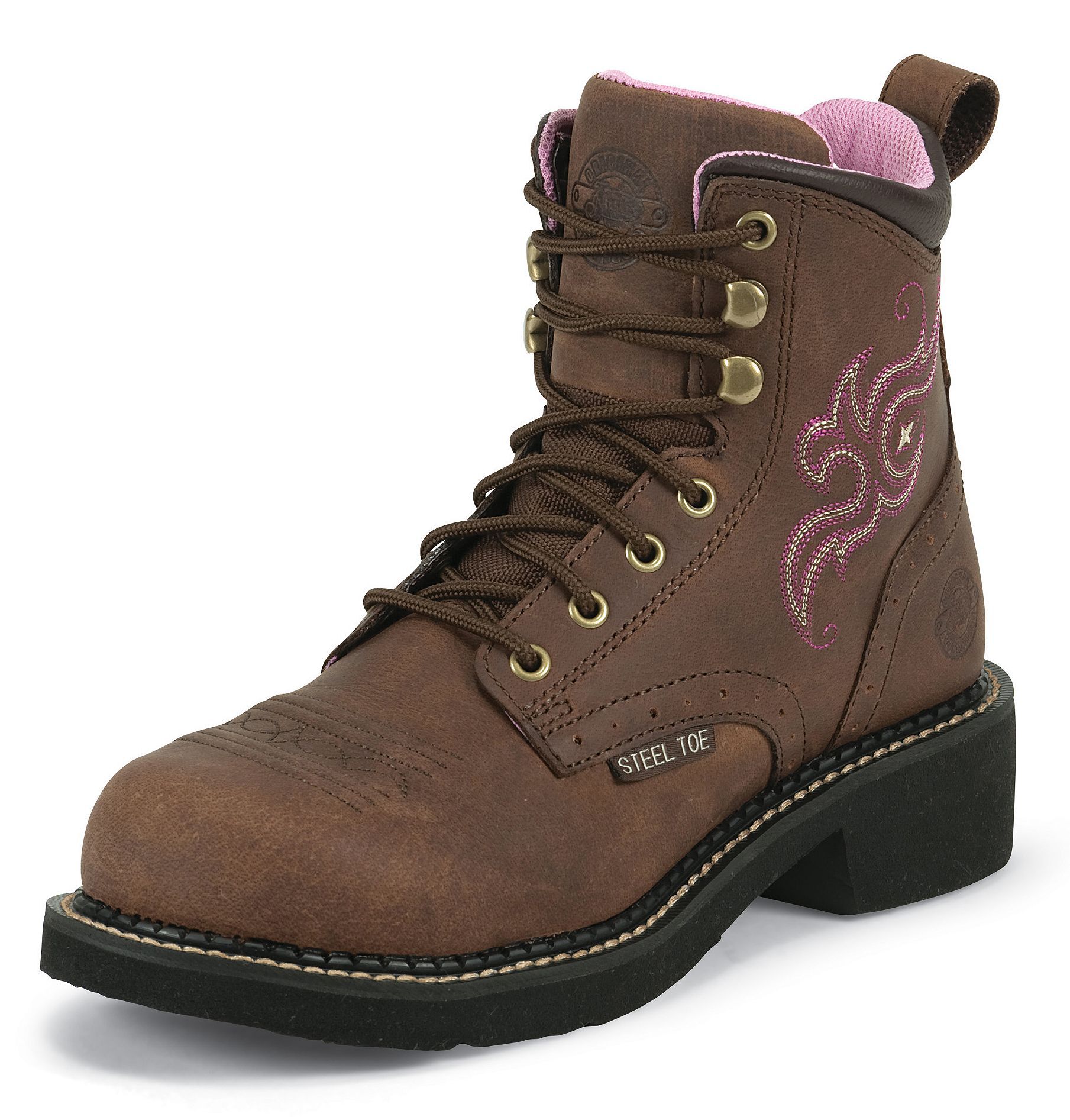 women's lace up leather work boots