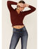 Image #1 - Shyanne Women's Chocolate Collared Ribbed Top, Chocolate, hi-res