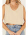 Image #3 - B Blue B Women's Cropped Rhinestone Tank Top, Tan, hi-res