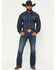 Image #1 - RANK 45® Men's Roughstock Rockford Wash Brock Relaxed Bootcut Performance Stretch Denim Jeans, Dark Wash, hi-res