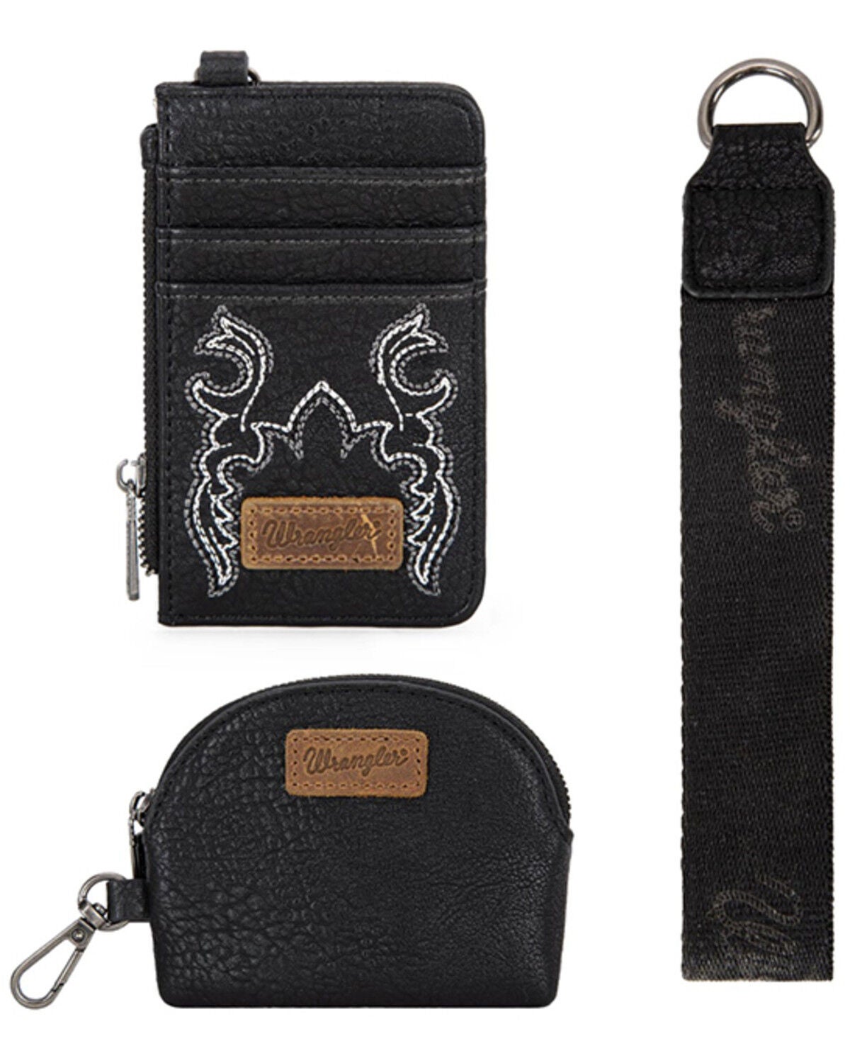 Image #2 - Wrangler Women's Jessie Tooled Wristlet Wallet, Black, hi-res