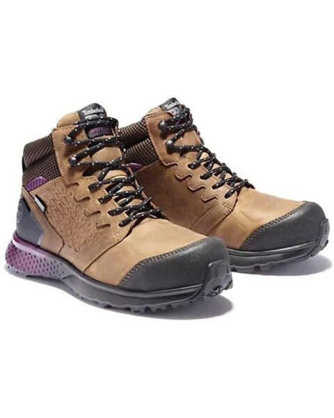 Timberland Women's Reaxion Waterproof Work Boots - Composite Toe , Brown, hi-res