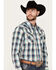 Image #2 - Rodeo Clothing Men's Plaid Print Long Sleeve Western Snap Shirt, Turquoise, hi-res