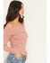 Image #2 - Shyanne Women's Rib Knit Off The Shoulder Long Sleeve Shirt, Mauve, hi-res