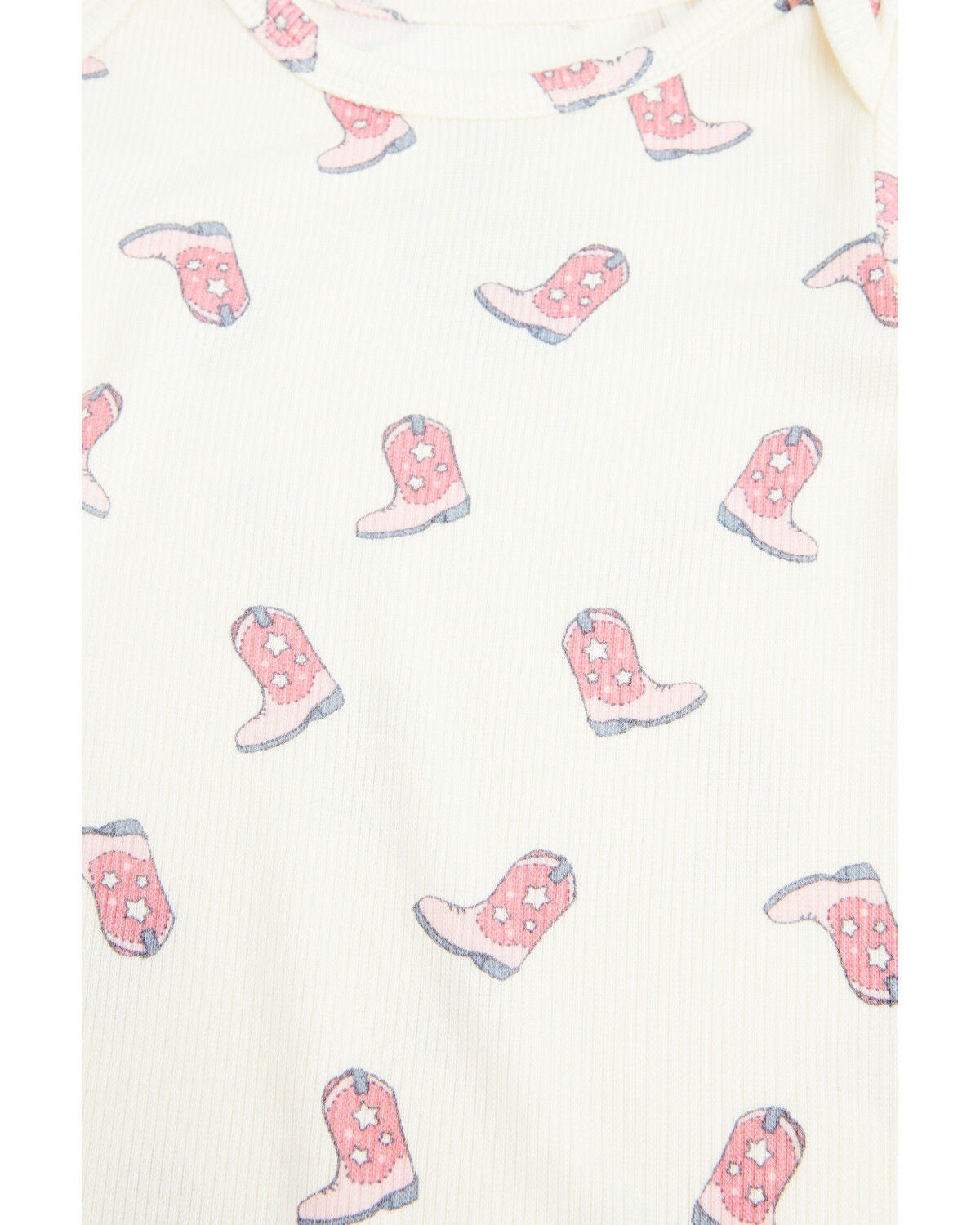 Image #2 - Angel Dear Infant Girls' Cowgirl Boot Long Sleeve Snap Onesie, Ivory, hi-res
