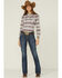 Image #4 - Panhandle Women's Southwestern Print Long Sleeve Button Down Shirt, Wine, hi-res