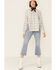 Image #4 - Shyanne Women's Ivory Plaid Shirt Tail Tunic Top, , hi-res